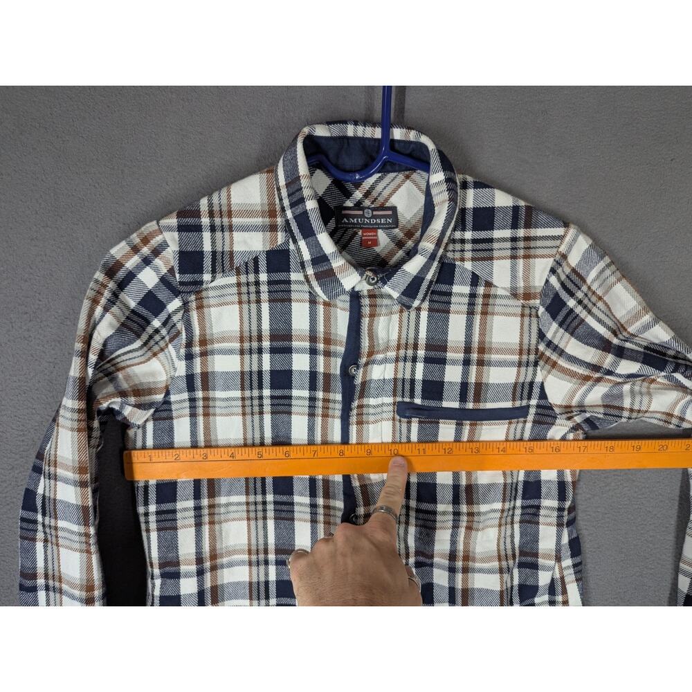 Amundsen Skauen Flannel Zip Button Field Shirt Womens Medium Plaid - Picture 8 of 14